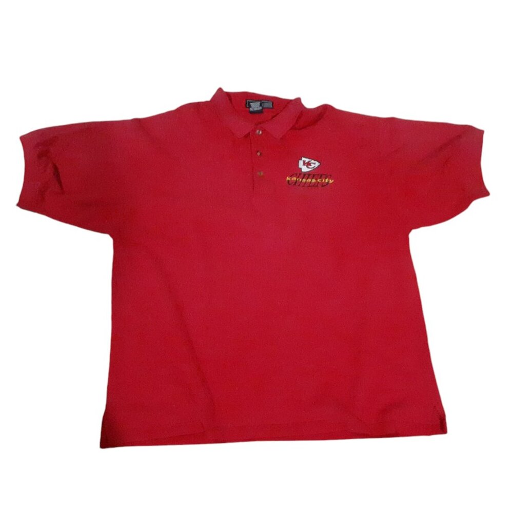 Pro Player NFL Kansas City Chiefs Polo Men's Size XXL Red Short Sleeve Football